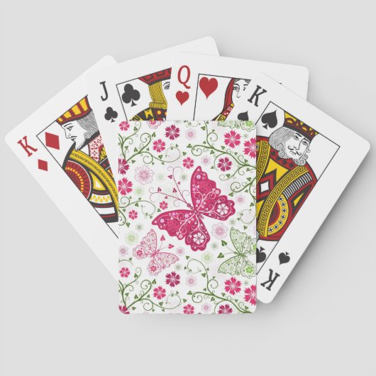 Blumenweißmuster Spielkarten (Rückseite)