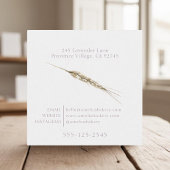 Blumenweizen, Lavendel und Gewächshausbäckerei Quadratische Visitenkarte