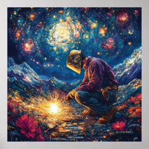 Blumenwelder-Abstrakte Schweißkunst Poster