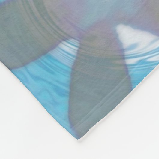 Blumenwelle mit Zitat Fleecedecke (Ecke)