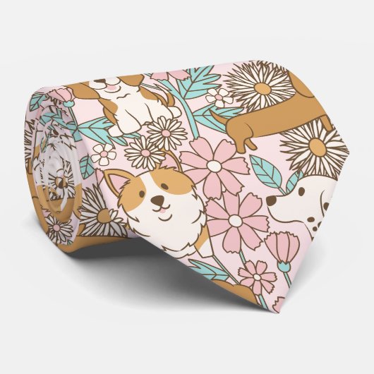 Blumenwelpen Krawatte (Gerollt)