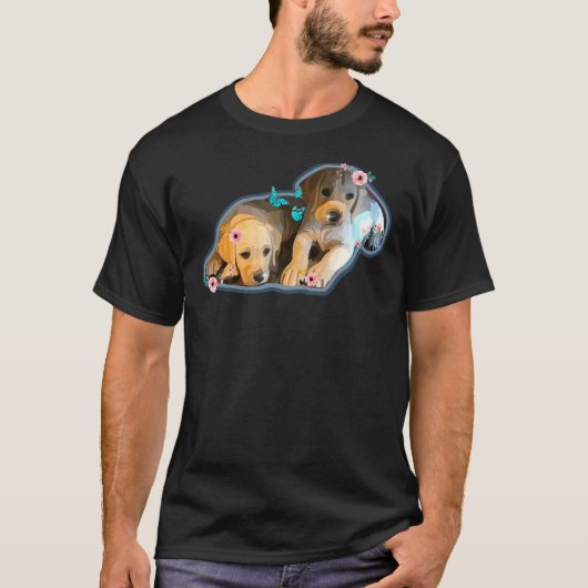 Blumenwelpen Labrador T-Shirt (Vorderseite)