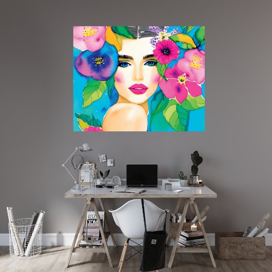 Blumenwelt Farbe 2 Leinwanddruck