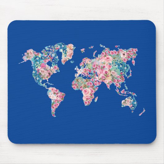 Blumenweltkarte Mousepad (Vorne)
