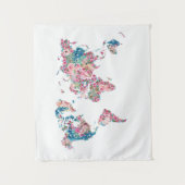 Blumenweltkarte Wandteppich (Vorderseite)