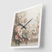 Blumenwende Quadratische Wanduhr (Winkel)