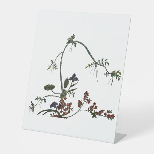 Blumenwerk japanische Blume Sockelschild (Vorderseite)