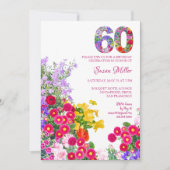 Blumenwettbewerb 60. Geburtstag - Gartenfeier Desi Einladung (Vorderseite)