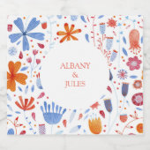 Blumenwetterhochzeit Bierflaschenetikett (Einzelnes Label)