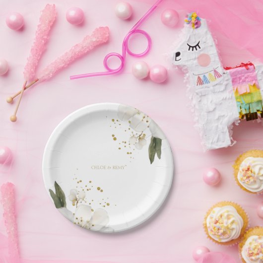 Blumenwetterhochzeit Pappteller (Party)