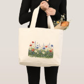 Blumenwiese Botanischer Garten Blumen Jumbo Stoffbeutel (Vorderseite (Produkt))