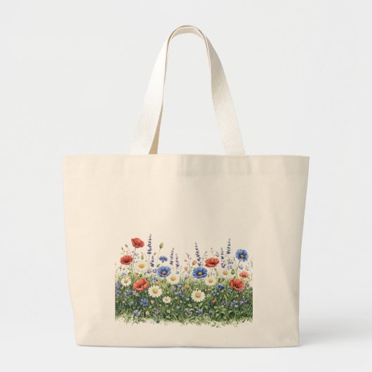 Blumenwiese Botanischer Garten Blumen Jumbo Stoffbeutel (Vorne)