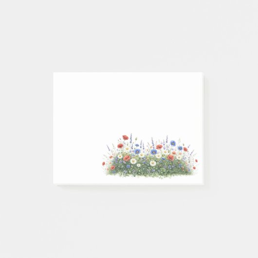 Blumenwiese Botanischer Garten Blumen Post-it Klebezettel (Vorderseite)