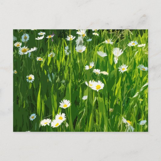 Blumenwiese Einladungspostkarte (Vorderseite)