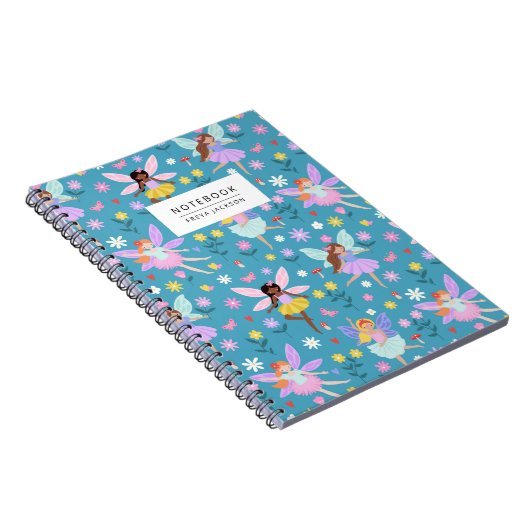 Blumenwiese Feen Muster Notizblock (Rechte Seite)