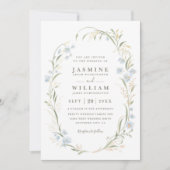 Blumenwiese Garten Eleganter QR-Code Hochzeit Einladung (Vorderseite)