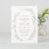 Blumenwiese Garten Eleganter QR-Code Hochzeit Einladung (Stehend Vorderseite)