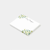 Blumenwiese Grün Monogramm Name Post-it Klebezettel (angewinkelt)
