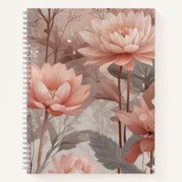 Blumenwiese in Blush und Nutmeg Notizblock