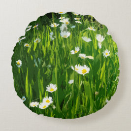 Blumenwiese Rundes Kissen
