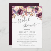 Blumenwild Bloom Lila Bridal Dusche Einladung (Vorne/Hinten)