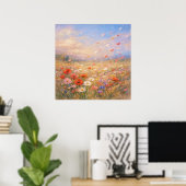 Blumenwind - Pastell-Malstil Kunst Poster (Heimbüro)