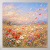 Blumenwind - Pastell-Malstil Kunst Poster (Vorne)