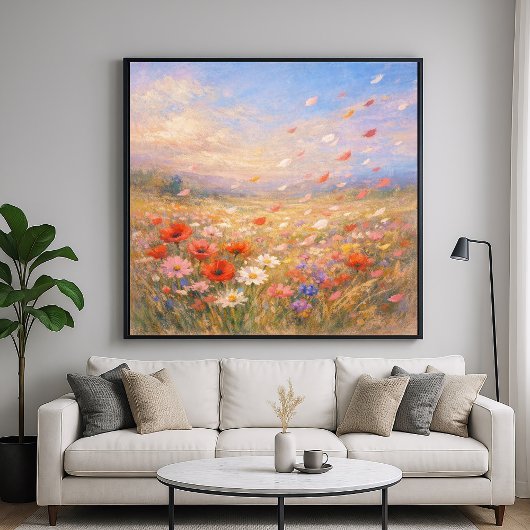 Blumenwind - Pastell-Malstil Kunst Poster