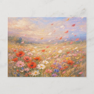 Blumenwind - Pastell-Malstil-Kunst Postkarte