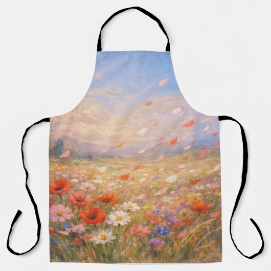 Blumenwind - Pastell-Malstil-Kunst Schürze (Vorderseite)