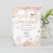 Blumenwinter ONEderland Einladung (Stehend Vorderseite)