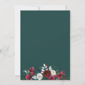 Blumenwinterfest - Weißes Hochzeitsessen Probe Einladung (Rückseite)