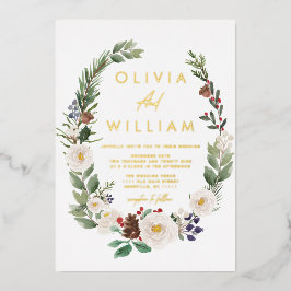 Blumenwintergarten Weihnachtsfeiertage Hochzeit Folieneinladung