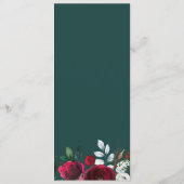 Blumenwinterkuchen Wasserfarben Hochzeitsmenü Menükarte (Rückseite)