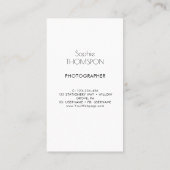 Blumenwinters-Blume Visitenkarte (Rückseite)