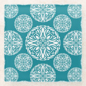 Blumenwinterschneeflocke Glasuntersetzer (Vorderseite)