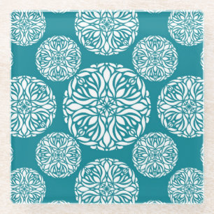 Blumenwinterschneeflocke Glasuntersetzer