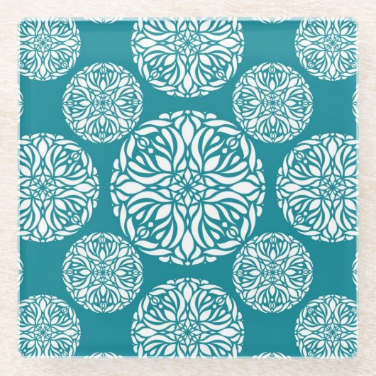 Blumenwinterschneeflocke Glasuntersetzer (Vorderseite)