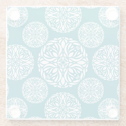 Blumenwinterschneeflocke Glasuntersetzer (Rückseite)