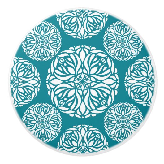 Blumenwinterschneeflocke Keramikknauf (Vorderseite)