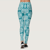 Blumenwinterschneeflocke Leggings (Rückseite)