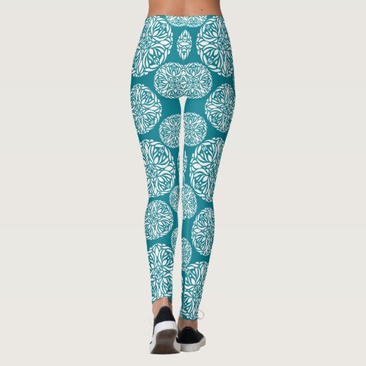 Blumenwinterschneeflocke Leggings (Rückseite)