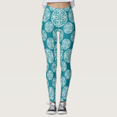 Blumenwinterschneeflocke Leggings (Vorderseite)