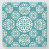 Blumenwinterschneeflocke Steinuntersetzer (Vorderseite)