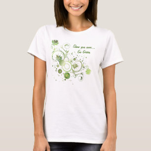 Blumenwirbel Abstrakt Go Green Earth Day T-Shirt