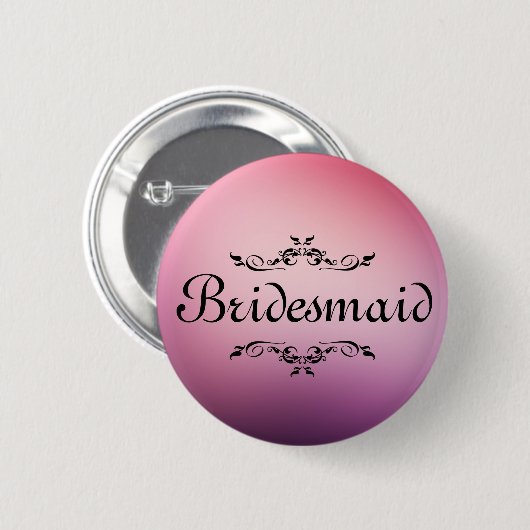 Blumenwirbel Border Bridesmaid Button (Vorne & Hinten)