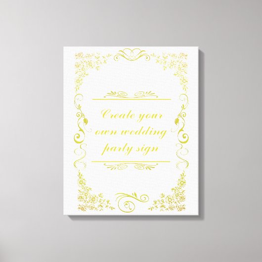 Blumenwirbel Dekorative Hochzeitsfeier an der Gren Leinwanddruck (Vorderseite)