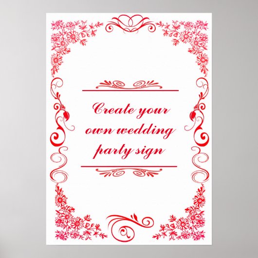 Blumenwirbel Dekorative Hochzeitsfeier an der Gren Poster (Vorne)