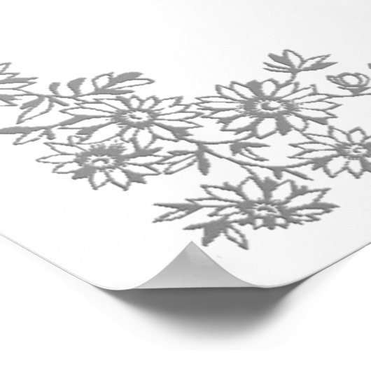 Blumenwirbel Dekorative Hochzeitsfeier an der Gren Poster (Ecke)