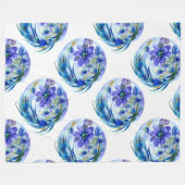 Blumenwirbel Fleecedecke (Vorderseite (Horizontal))